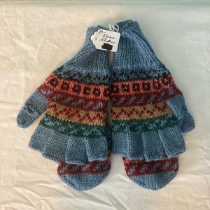Handmade Alpaca wool fingerless gloves/ mittens